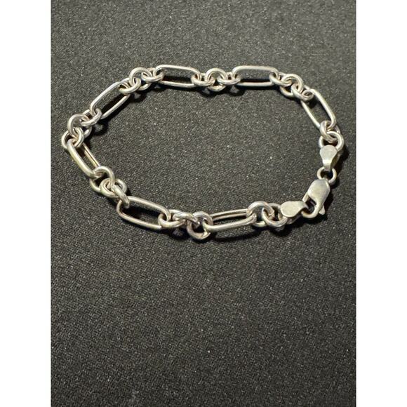 925 Sterling Silver Cable Link 3 Plus 1 Mens Bracelet 8g 6in